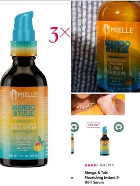 Mielle Organics Mango & Tulsi Nourishing 3-in-1 Hair Serum - Hair & Scalp (3 Pk)